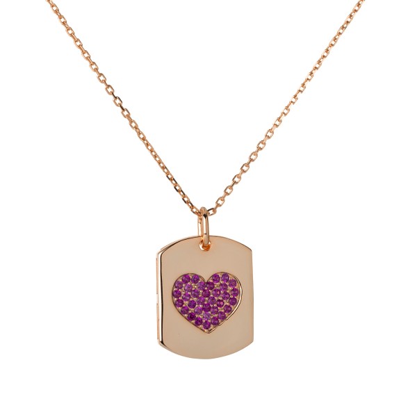 Collana Enjoy Plate Heart 2