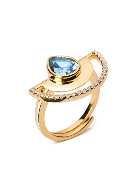 Anello regolabile Colorful Half Round Shine