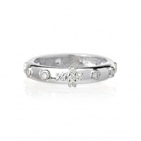 Anello Faith Rosario Liscio
